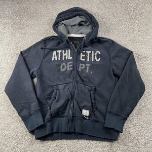 Y2K Kingdom Hoodie Mens Large Blue Fleece Full Zip Athletic Dept Sweatshirt